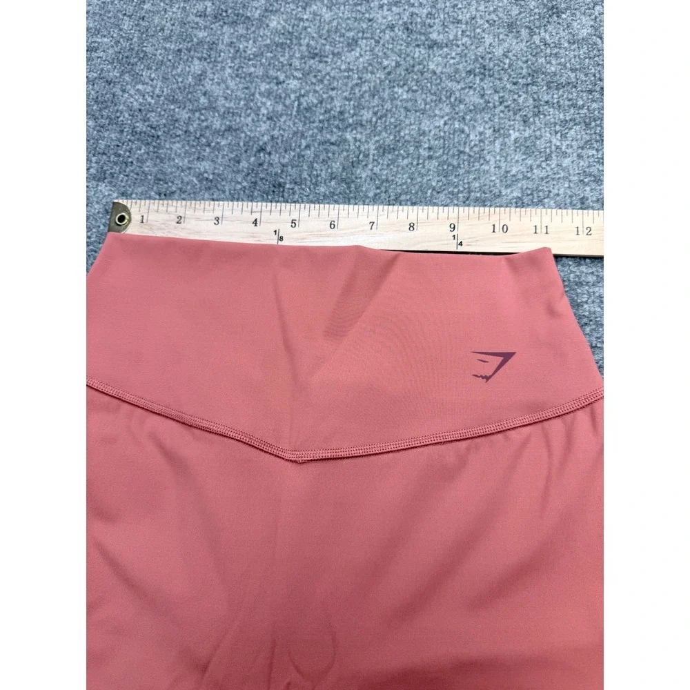 Gymshark Womens Medium Terracotta Clay High‎ Waisted Biker Shorts Activewear Top